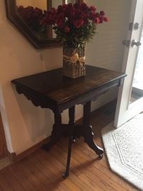 Antique Side Table on original casters