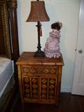 One of a Pair of Bamboo Nightstands or End Tables