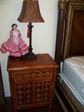 One of a Pair of Bamboo Nightstands or End Tables