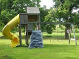 Large Kids Playground with Swings, Slide and Rock Wall