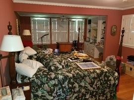 king size 4 poster bed. original mattress factory mattress  purchased in 2016.