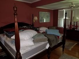 King size 4 poster bed with a original mattress factory mattress purchased in 2016