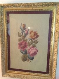 Needlepoint with gold guilded frame