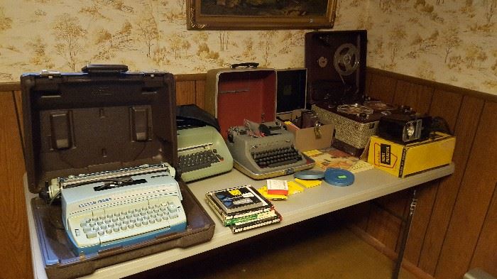 typewriters and video equip