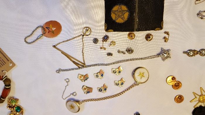 Masonic Jewelry  lapel pins, robe clasps, tie tack, key chain etc