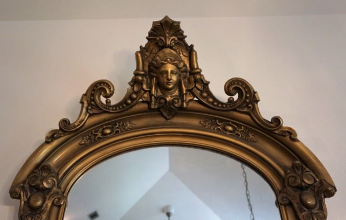 Ornate mirror close-up