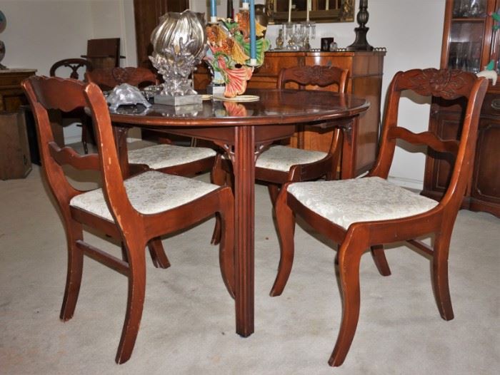 Drop leaf table dining table and chairs