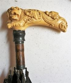 Carved handle umbrella