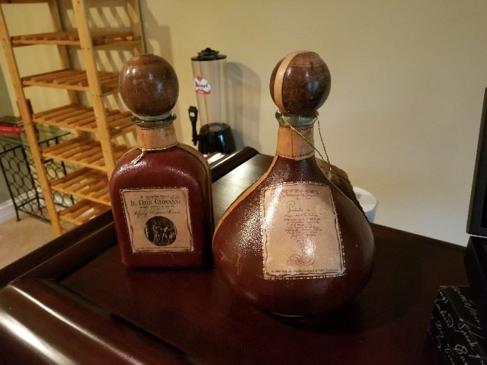 leather liquor bottles