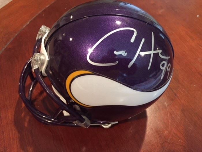 Chris Hovan #99 Autographed Mini Helmet.