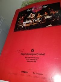 This is an Oregon Shakespeare Festival poster for Magic Fire at the Kennedy Center signed by Libby Appel. 