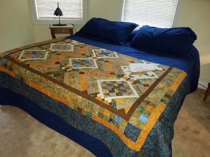 Another King Mattress/Box Springs. Comforter Set and Quilt overlay