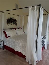 This is our Romantic 'Wow'...King Size Canopy Style Wrought Iron Poster with King Mattress. Run don't walk to be first in line for this beauty! 