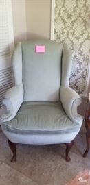 Highland House pair of wing back chairs 