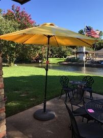 New patio umbrella and stand