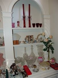 Brilliant period cut glass and red glass ware