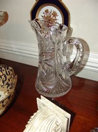 Cut glass pitcher