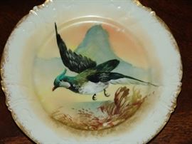 Porcelain , hand painted game plate