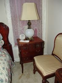 One of two mahogany night stands