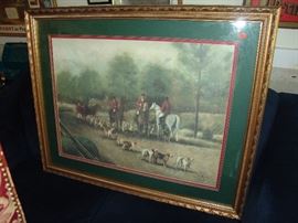 Large hunt scene English print