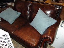 Leather loveseat