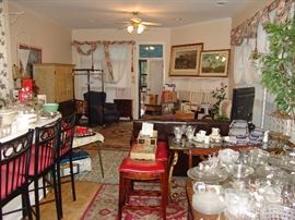 Den area and bar stools