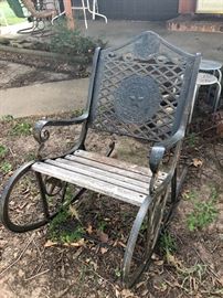 State of Texas rustic rocking chair