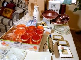 Carnival Glass and football dishes.