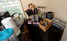 Silverware with pretty handles, brand new corkscrew in sealed box.