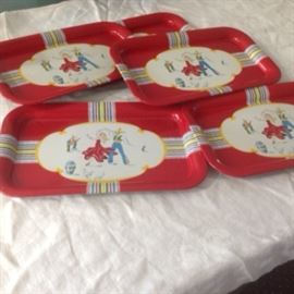 Red collectible trays