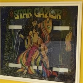 Pin ball back glass in shadow box frame  “Star Gazer”