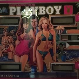 Pin ball back glass in shadow box frame “ Playboy” 