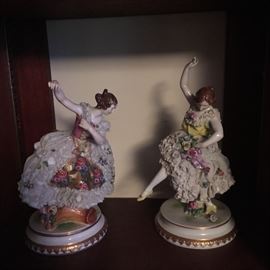 Meissen china lamps. 