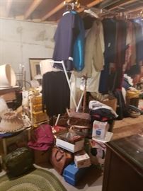 Clothing, vintage coats, sporting equipment, HH items NIB.