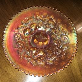 Antique Norwood marigold “three fruits” plate.