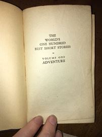 “The World’s One Hundred Best Stories”, 10 volume set, 1927, metal dog bookends.