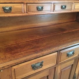 Antique 1800s pine sideboard/buffet, hand-planed with dovetailed drawers.
