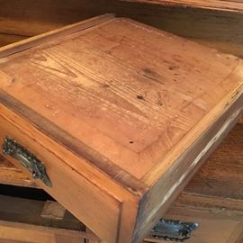 Antique 1800s pine sideboard/buffet, hand-planed with dovetailed drawers.