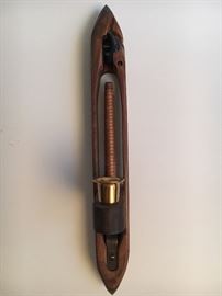 Pair sconces made from antique shuttles.
