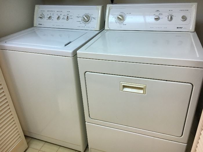 Older Kenmore washer and dryer.