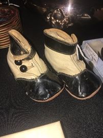 Victorian two-tone baby shoes.