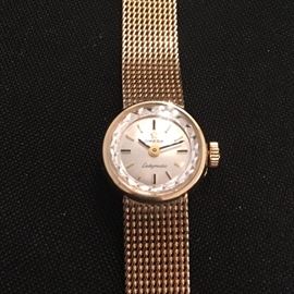 Vintage 1970s ladies Omega Ladymatic watch, 14k hold filled.