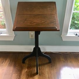 Antique all wood adjustable tilt top Bible or book stand, mid-1800s.