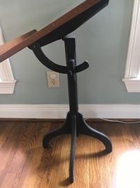Antique all wood adjustable tilt top Bible or book stand, mid-1800s.