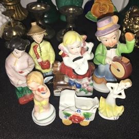 Collection of Occupied Japan figurines.