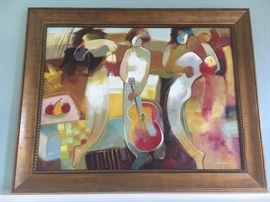 Large painting signed in lower right.