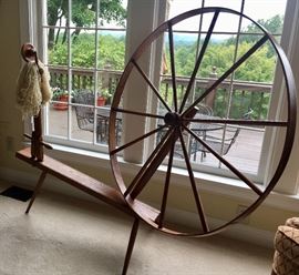 Absolutely beautiful primitive spinning wheel, mid-1800s.
