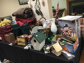 Tables full of household items, decor, useful and interesting things.