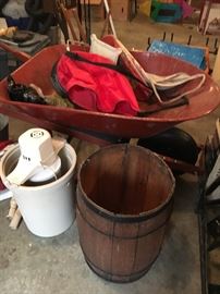 Nail keg, wheelbarrow and more.