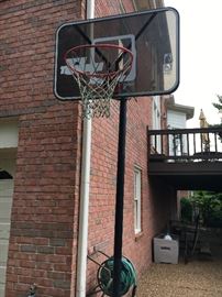 Free standing basketball goal.